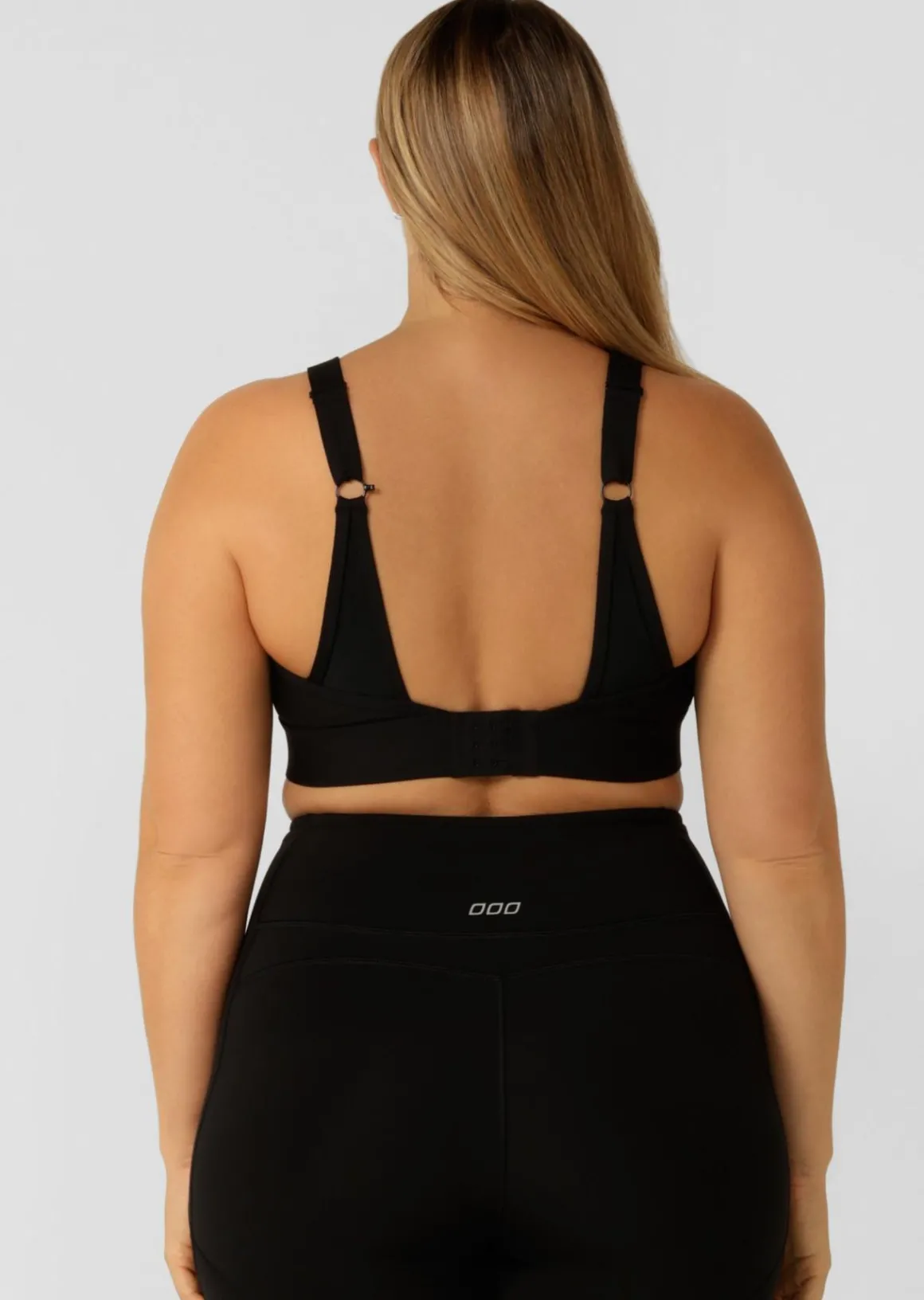 Lorna Jane Zip & Go Sports Bra Black Hot